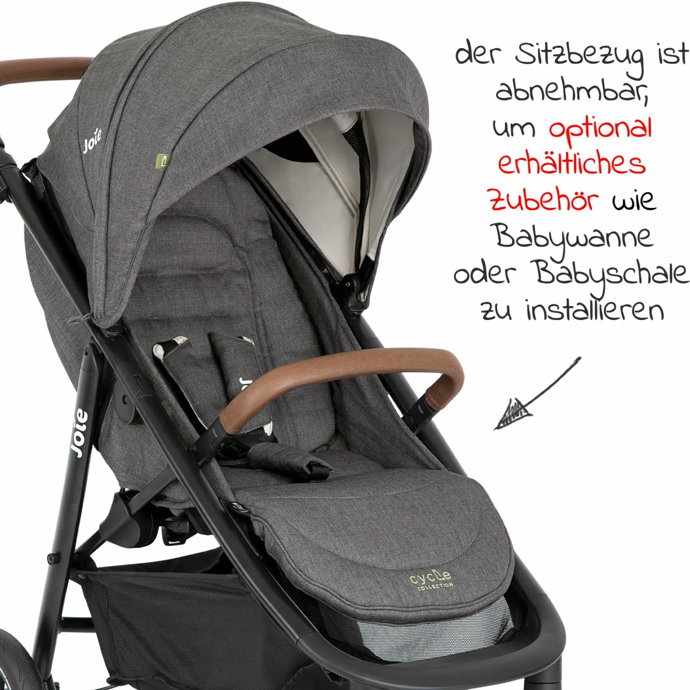 Buggy & Sportwagen Mytrax Pro bis 22 kg belastbar mit Teleskopschieber, Getränkehalter & Regenschutz - Cycle Collection - Shell Gray - Kollektion 2025