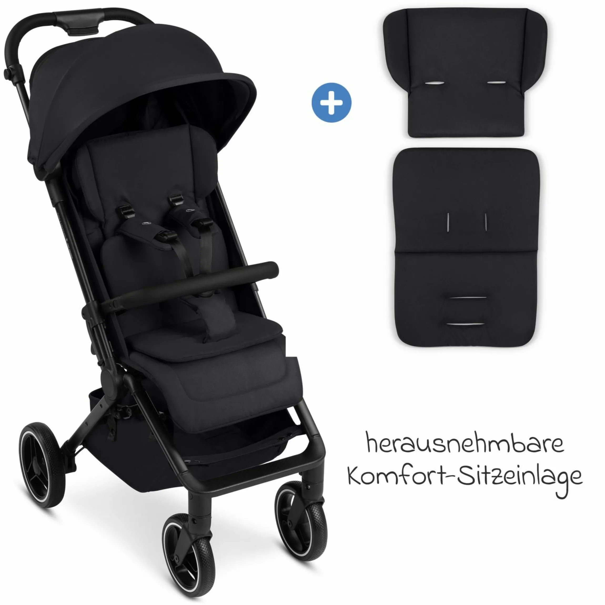 Buggy & Sportwagen Ping 3 Trekking bis 22 kg mit flacher Liegeposition inkl. Sitzeinlage, Transporttasche & Tragegurt - Pure - Coal - Kollektion 2025