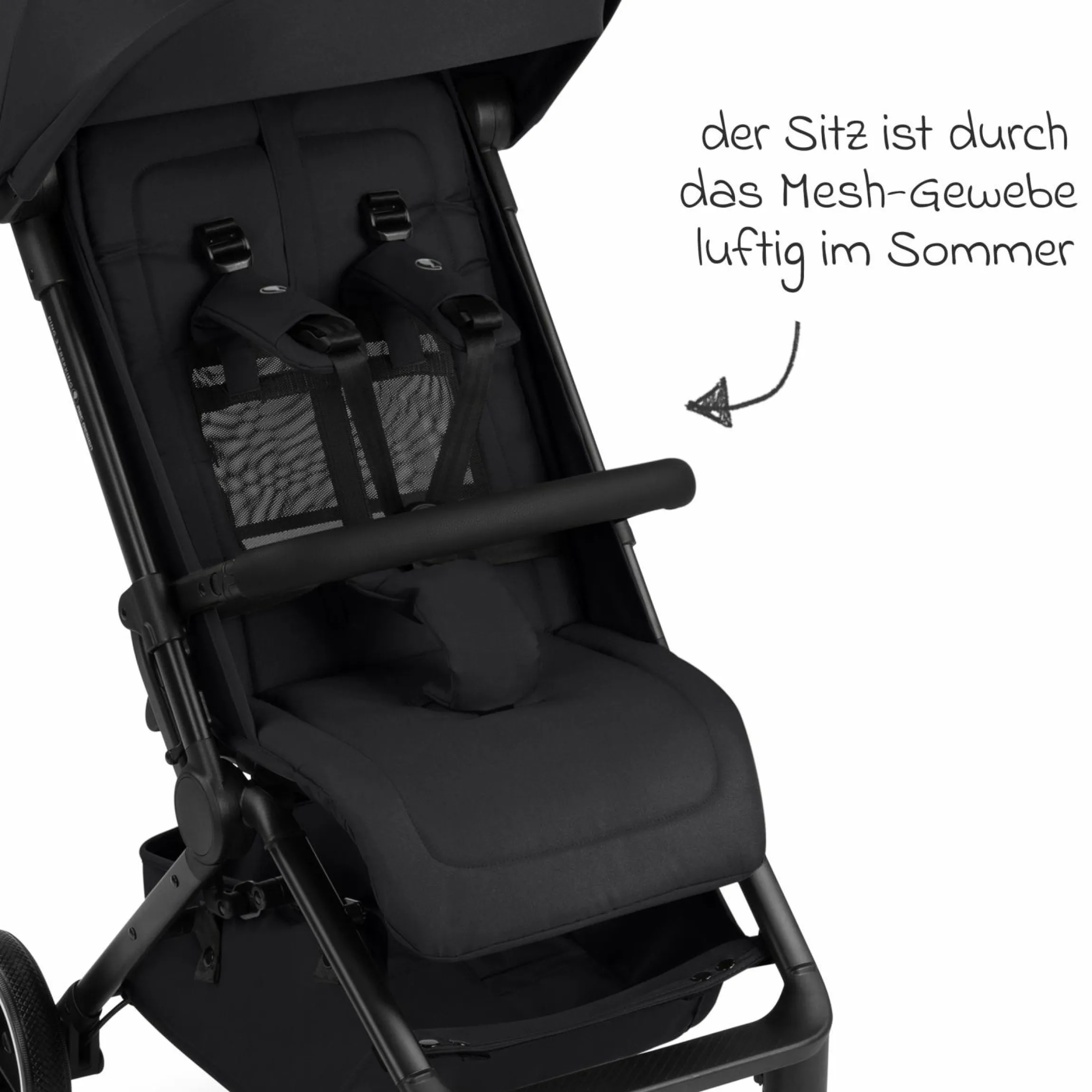 Buggy & Sportwagen Ping 3 Trekking bis 22 kg mit flacher Liegeposition inkl. Sitzeinlage, Transporttasche & Tragegurt - Pure - Coal - Kollektion 2025