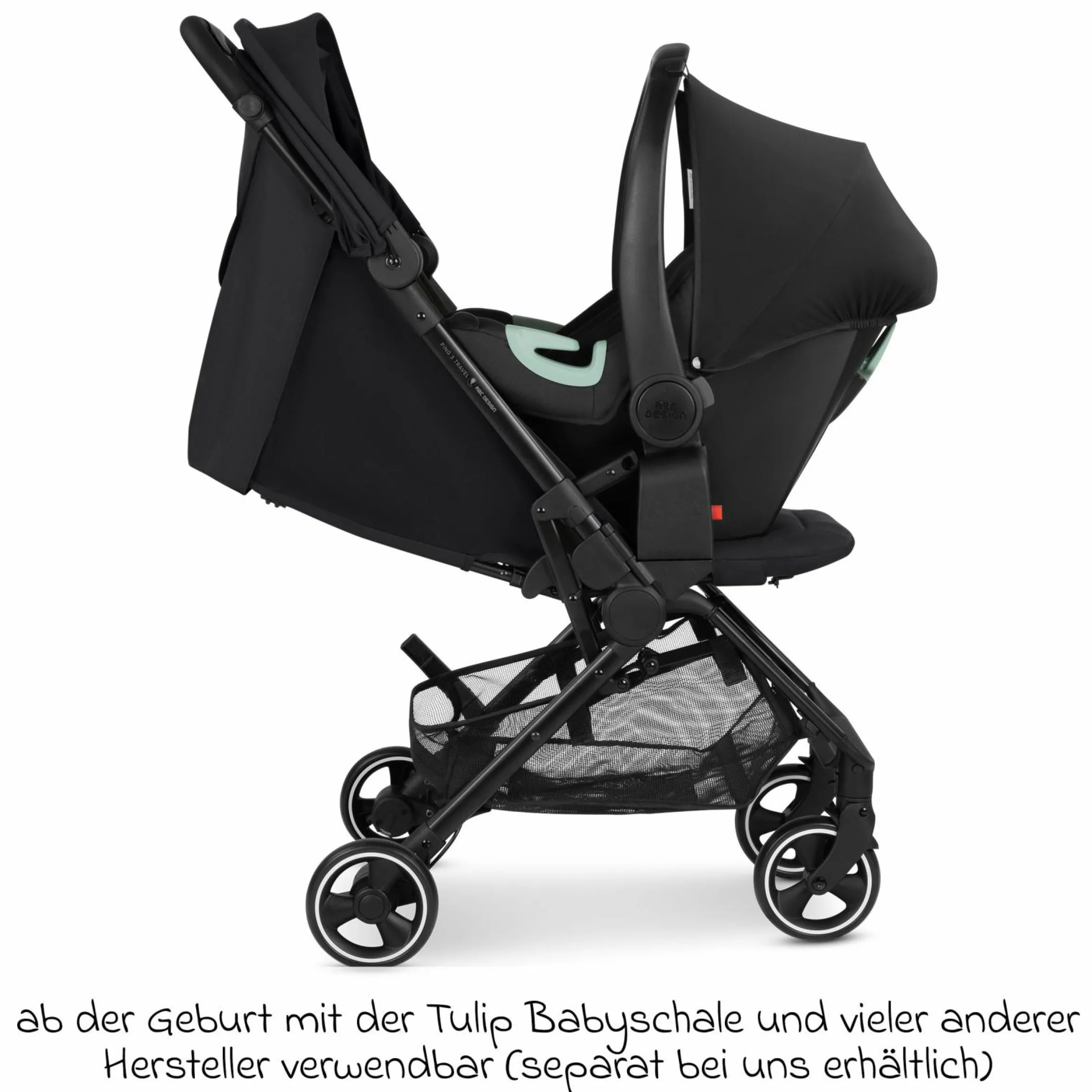 Buggy & Sportwagen Ping 3 Travel bis 22 kg mit flacher Liegeposition inkl. Transporttasche & Tragegurt - Pure - Coal - Kollektion 2025