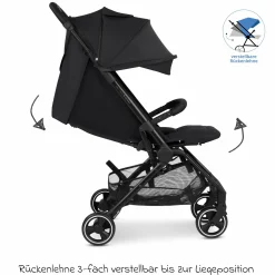 Buggy & Sportwagen Ping 3 Travel bis 22 kg mit flacher Liegeposition inkl. Transporttasche & Tragegurt - Pure - Coal - Kollektion 2025