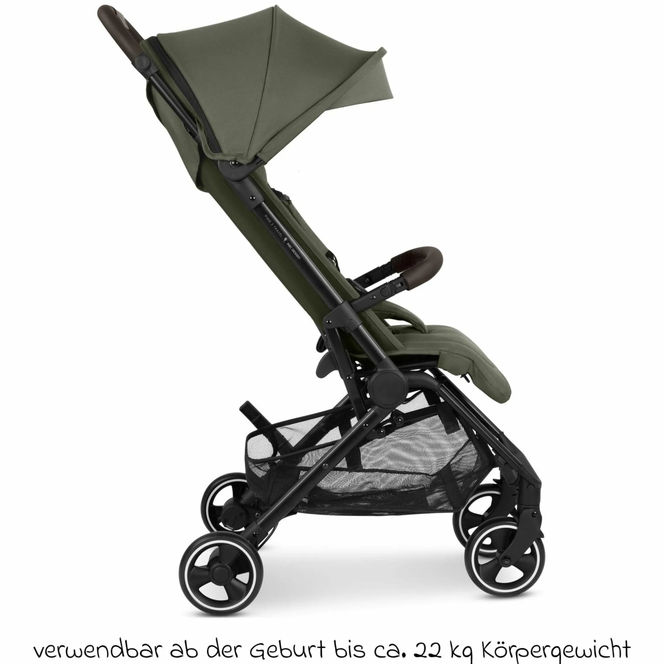 Buggy & Sportwagen Ping 3 Travel bis 22 kg mit flacher Liegeposition inkl. Transporttasche & Tragegurt - Pure - Avocado - Kollektion 2025
