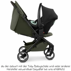Buggy & Sportwagen Ping 3 Trekking bis 22 kg mit flacher Liegeposition inkl. Sitzeinlage, Transporttasche & Tragegurt - Pure - Avocado - Kollektion 2025