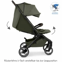Buggy & Sportwagen Ping 3 Trekking bis 22 kg mit flacher Liegeposition inkl. Sitzeinlage, Transporttasche & Tragegurt - Pure - Avocado - Kollektion 2025