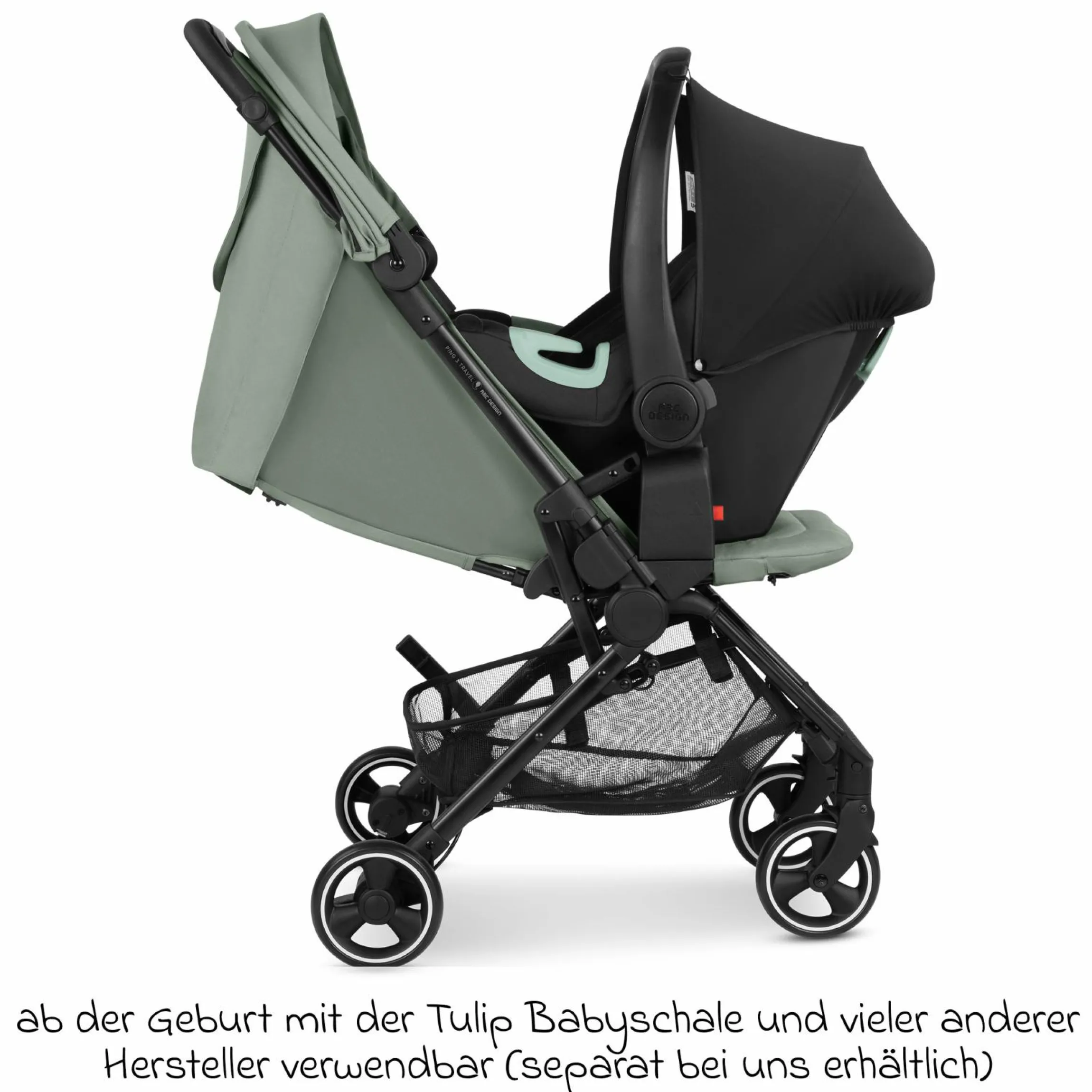 Buggy & Sportwagen Ping 3 Travel bis 22 kg mit flacher Liegeposition inkl. Transporttasche & Tragegurt - Pine - Kollektion 2025