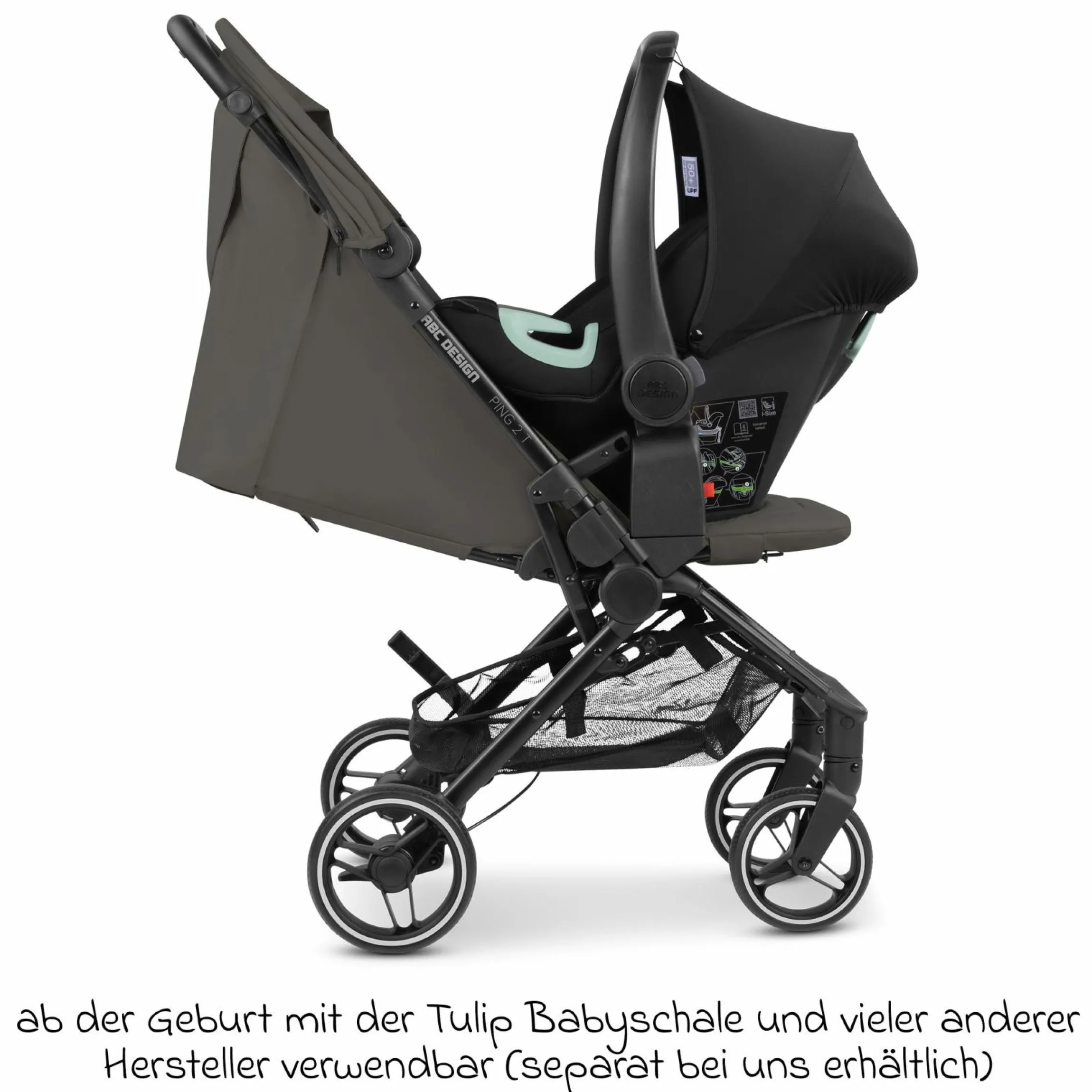 Buggy & Sportwagen Ping Two Trekking mit flacher Liegeposition, Transporttasche und Tragegurt - Cloud - Kollektion 2024