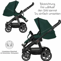 Buggy & Sportwagen Racer GTS bis 22 kg belastbar mit Handbremse, Knickschieber inkl. Regenschutz - Panda Family - Kollektion 2024