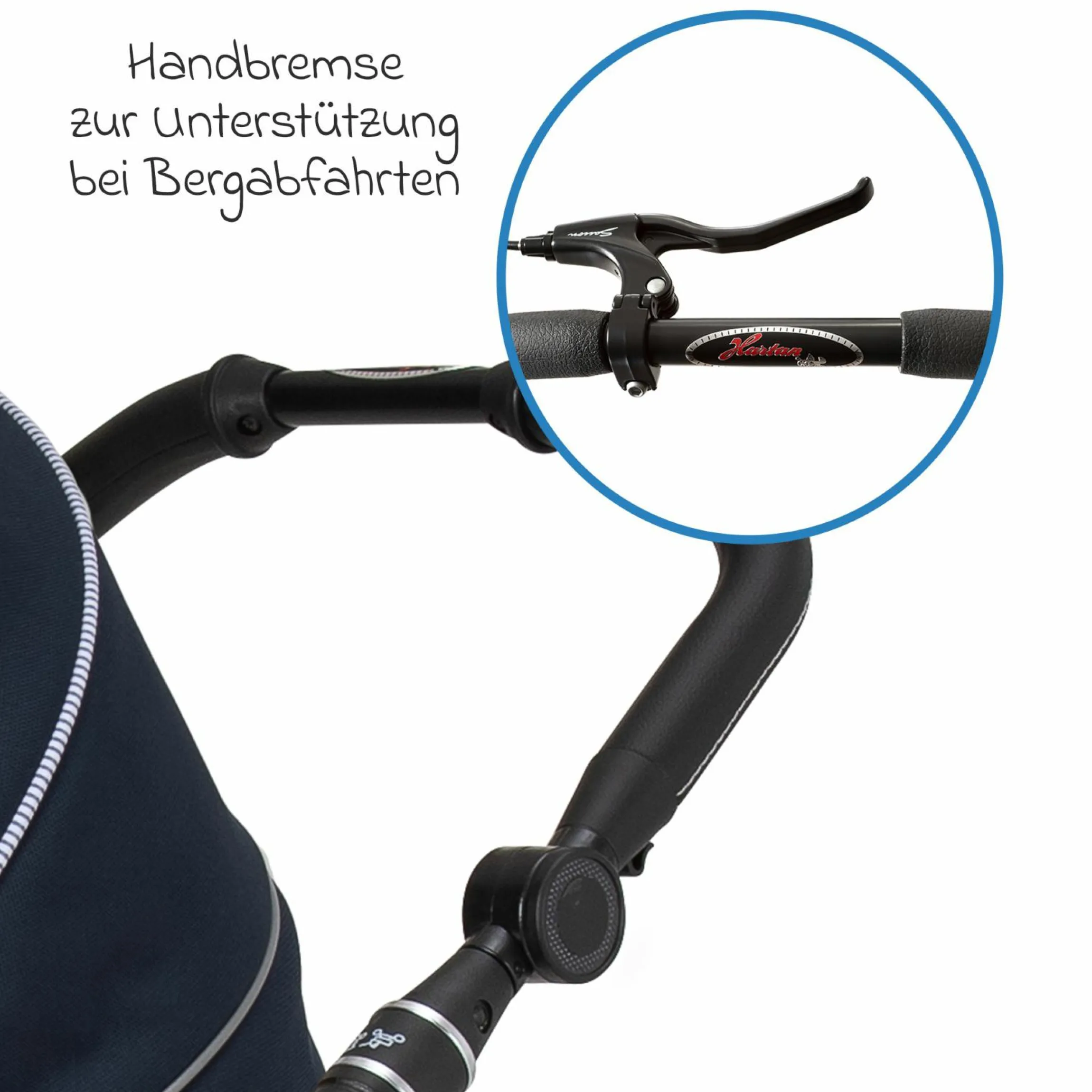 Buggy & Sportwagen Racer GTS bis 22 kg belastbar mit Handbremse, Knickschieber inkl. Regenschutz - Navy Stripes - Kollektion 2024