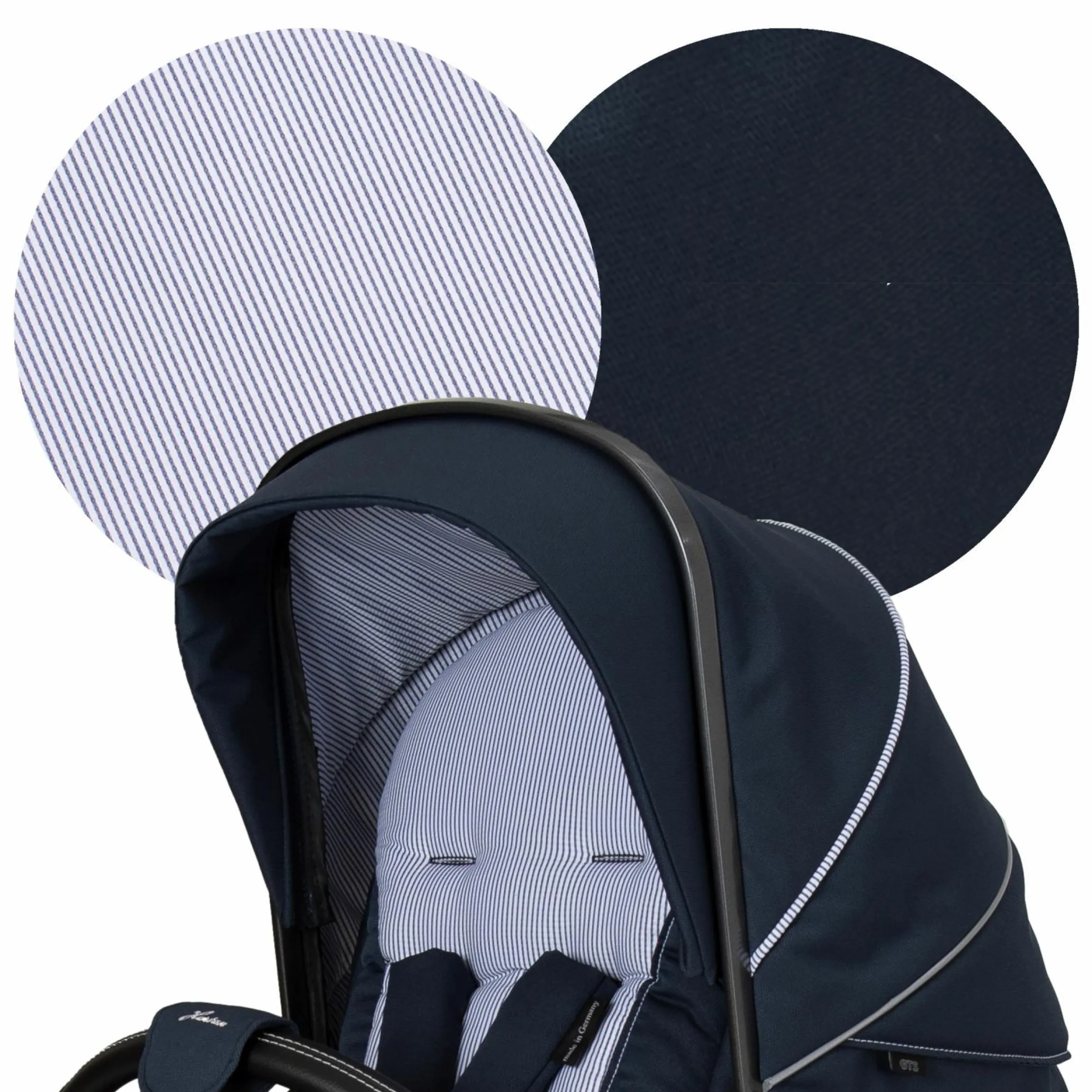 Buggy & Sportwagen Racer GTS bis 22 kg belastbar mit Handbremse, Knickschieber inkl. Regenschutz - Navy Stripes - Kollektion 2024