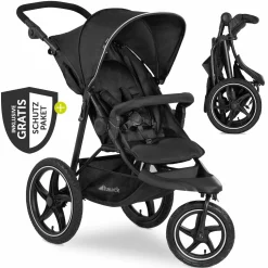 Buggy & Sportwagen Runner 2 (mit großen Luftreifen) inkl. XXL Zubehörpaket - Black