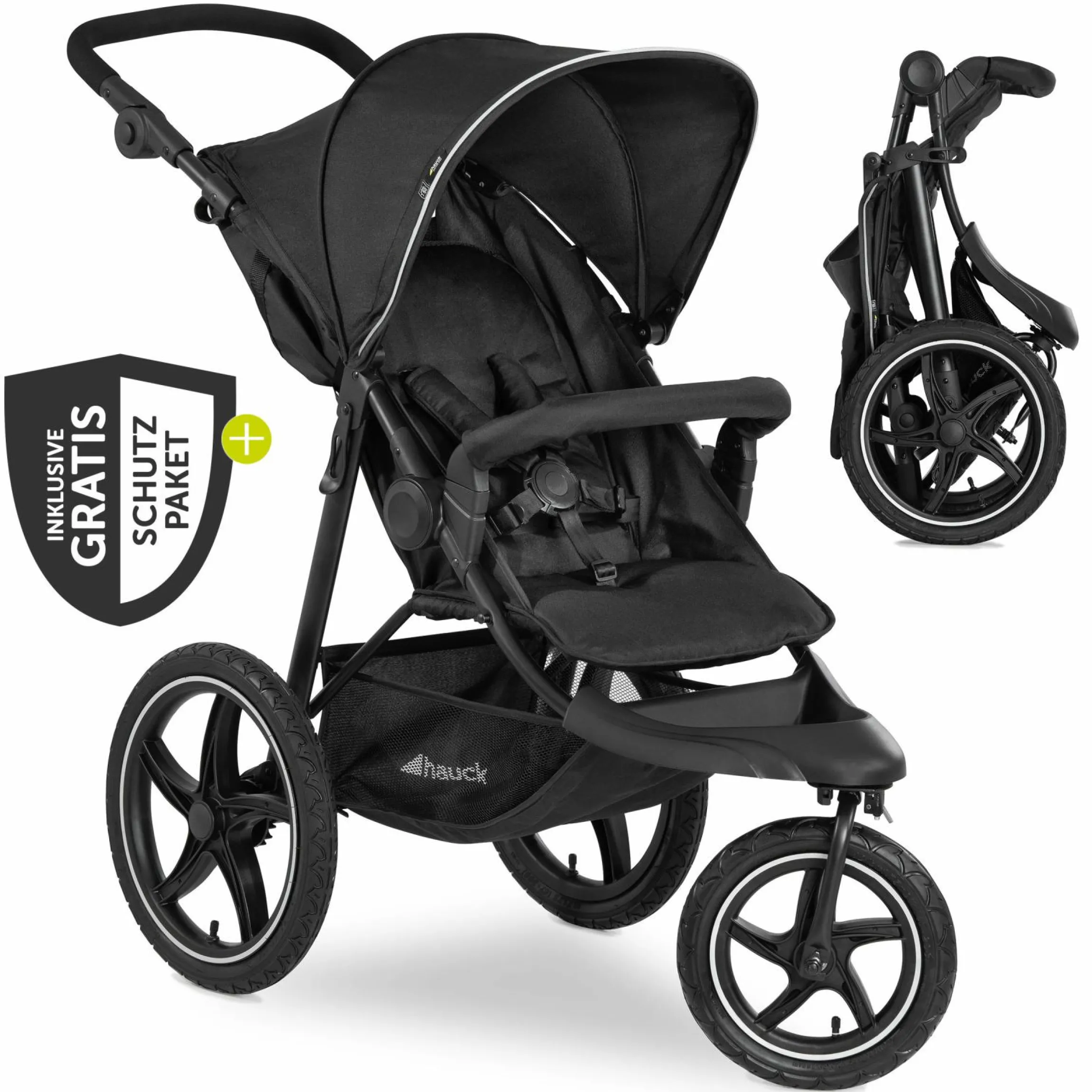 Buggy & Sportwagen Runner 2 (mit großen Luftreifen) inkl. XXL Zubehörpaket - Black