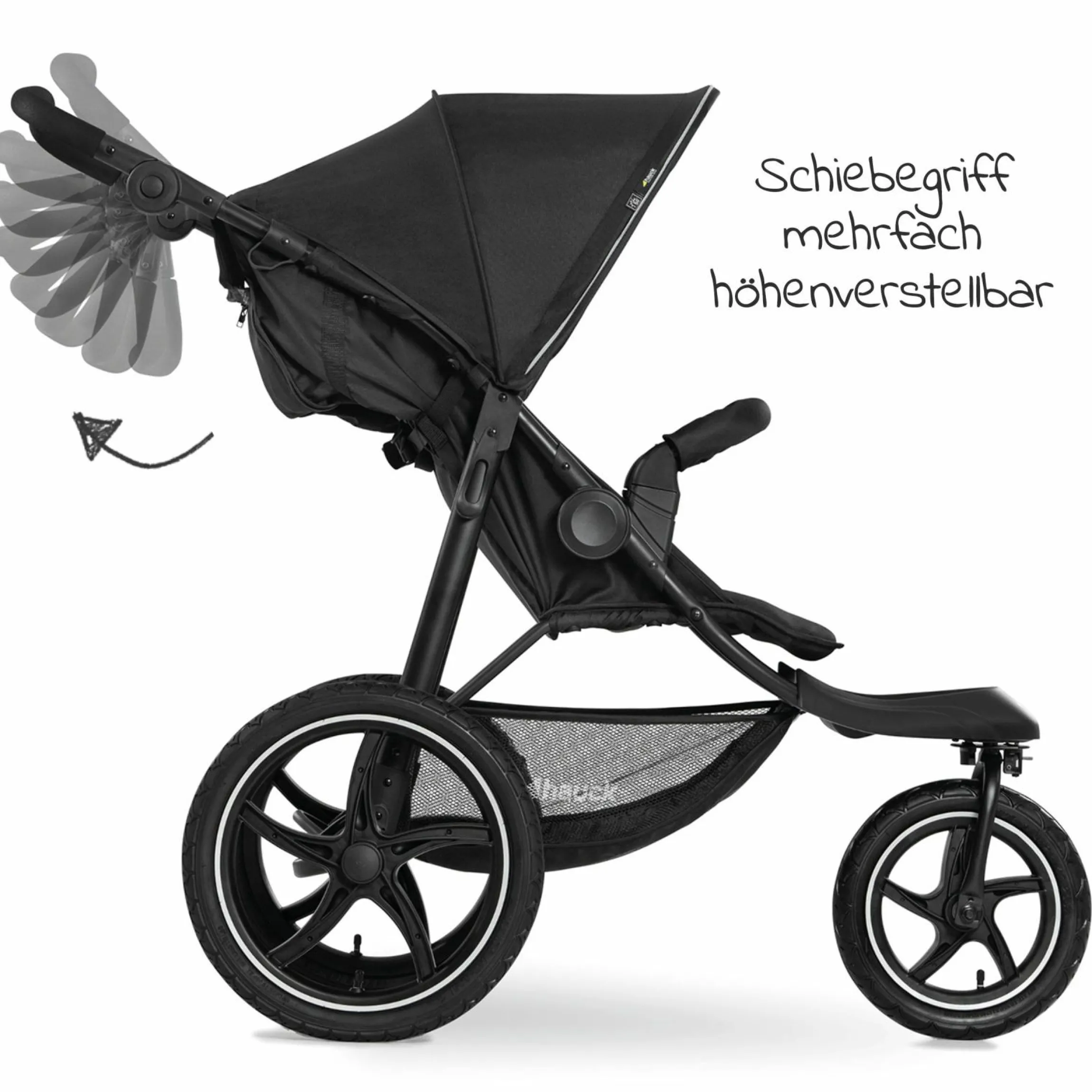 Buggy & Sportwagen Runner 2 (mit großen Luftreifen) inkl. XXL Zubehörpaket - Black