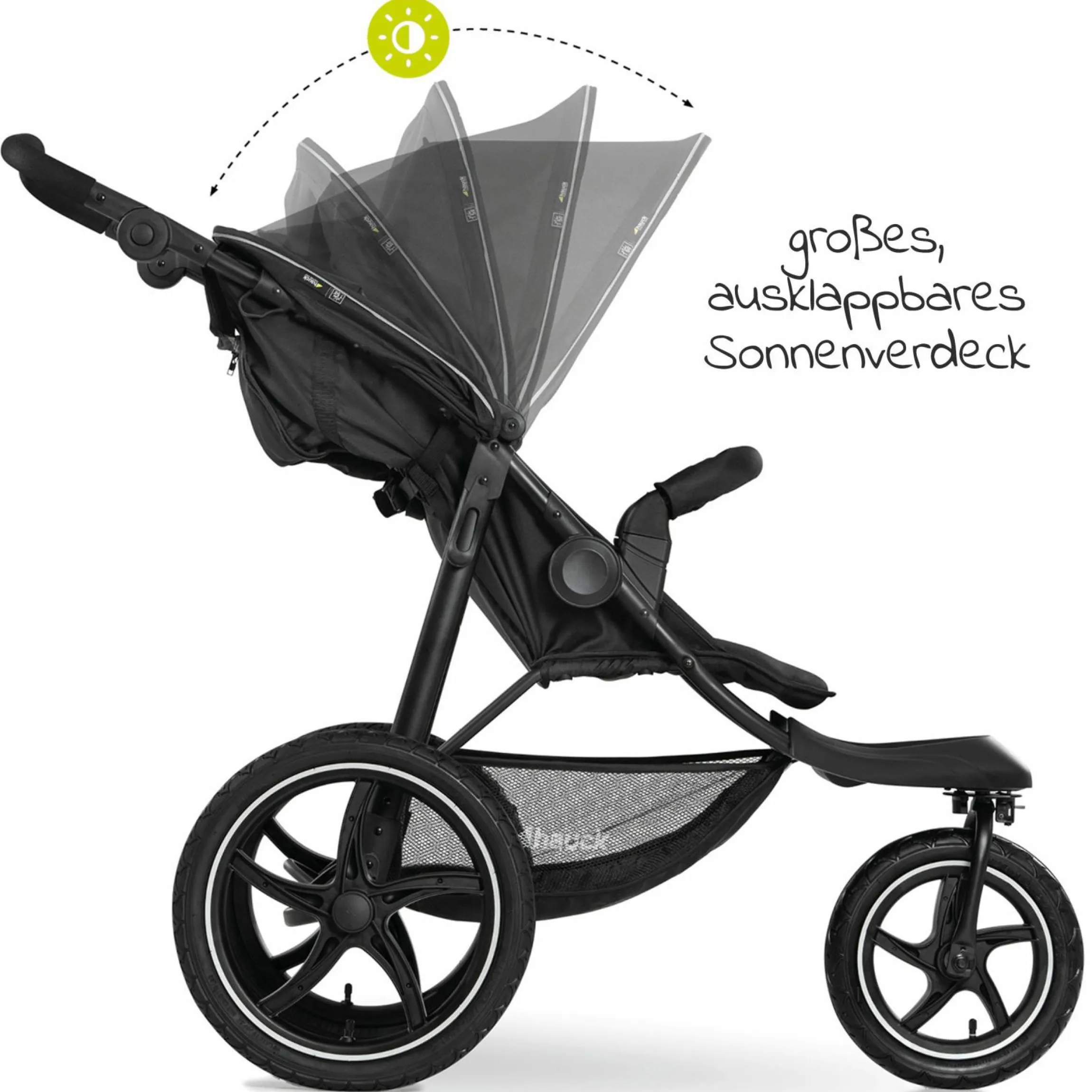 Buggy & Sportwagen Runner 2 (mit großen Luftreifen) inkl. XXL Zubehörpaket - Black
