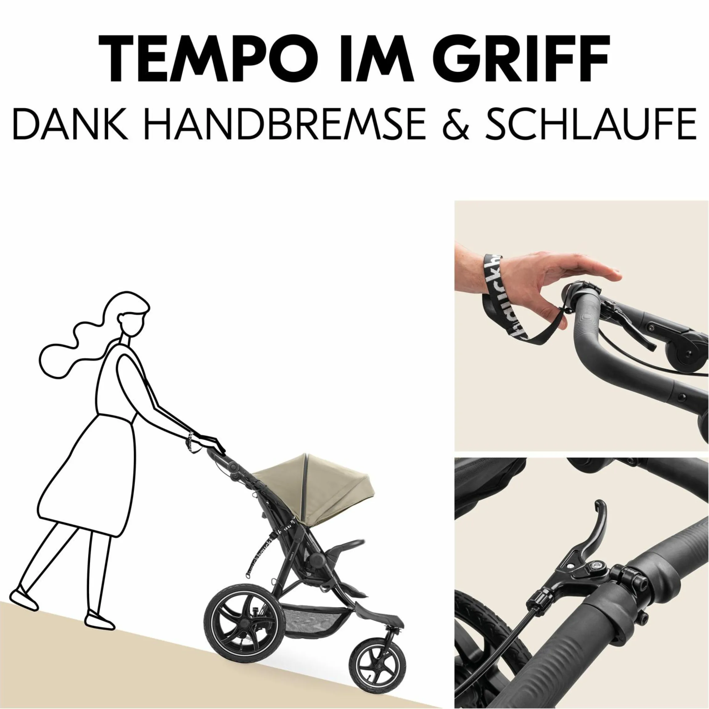 Buggy & Sportwagen Runner 3 (mit großen Luftreifen) - inkl. XXL Zubehörpaket & Fehn Spieltier Schäfchen - Olive