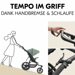 Buggy & Sportwagen Runner 3 (mit großen Luftreifen) - Jungle Green - Kollektion 2024