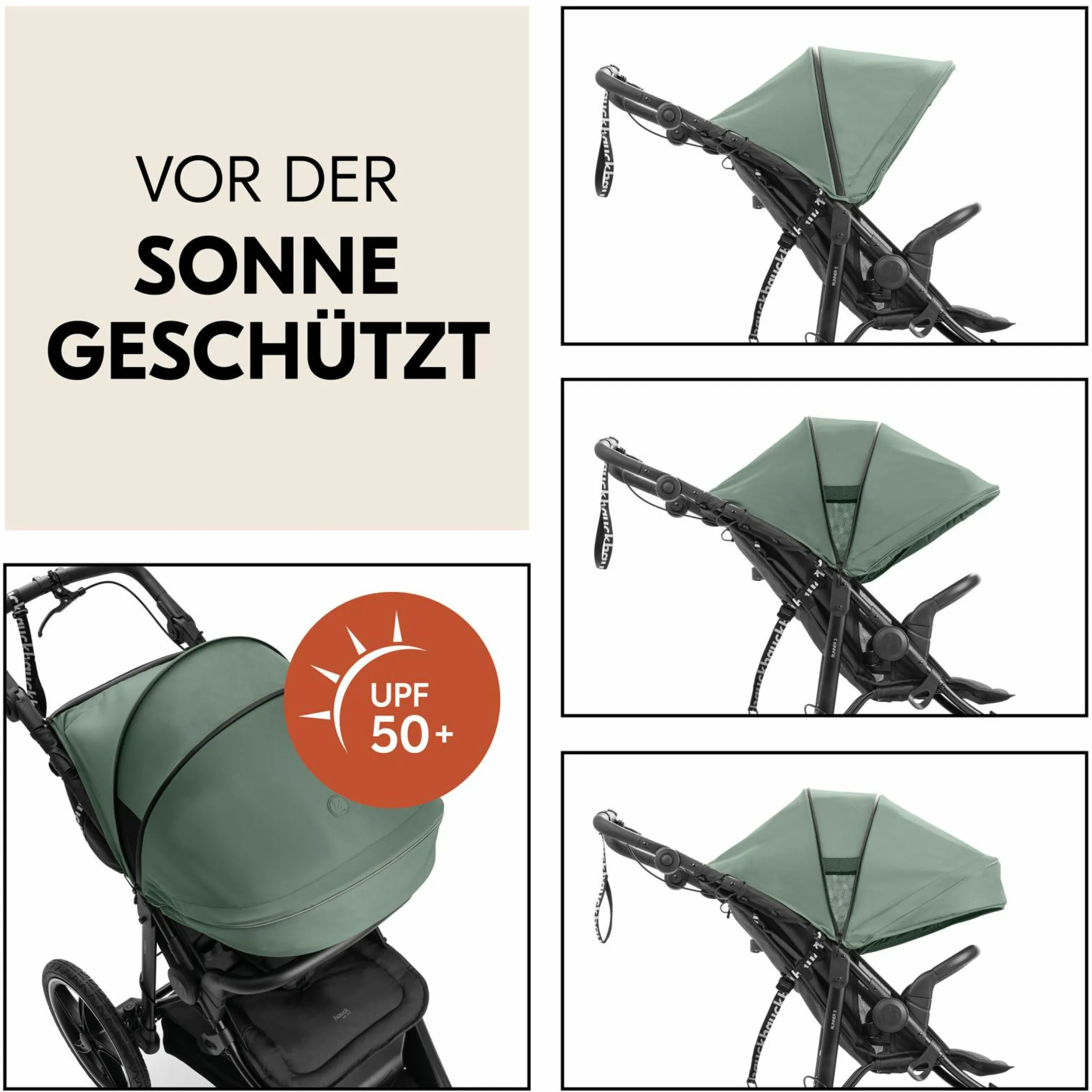 Buggy & Sportwagen Runner 3 (mit großen Luftreifen) - Jungle Green - Kollektion 2024