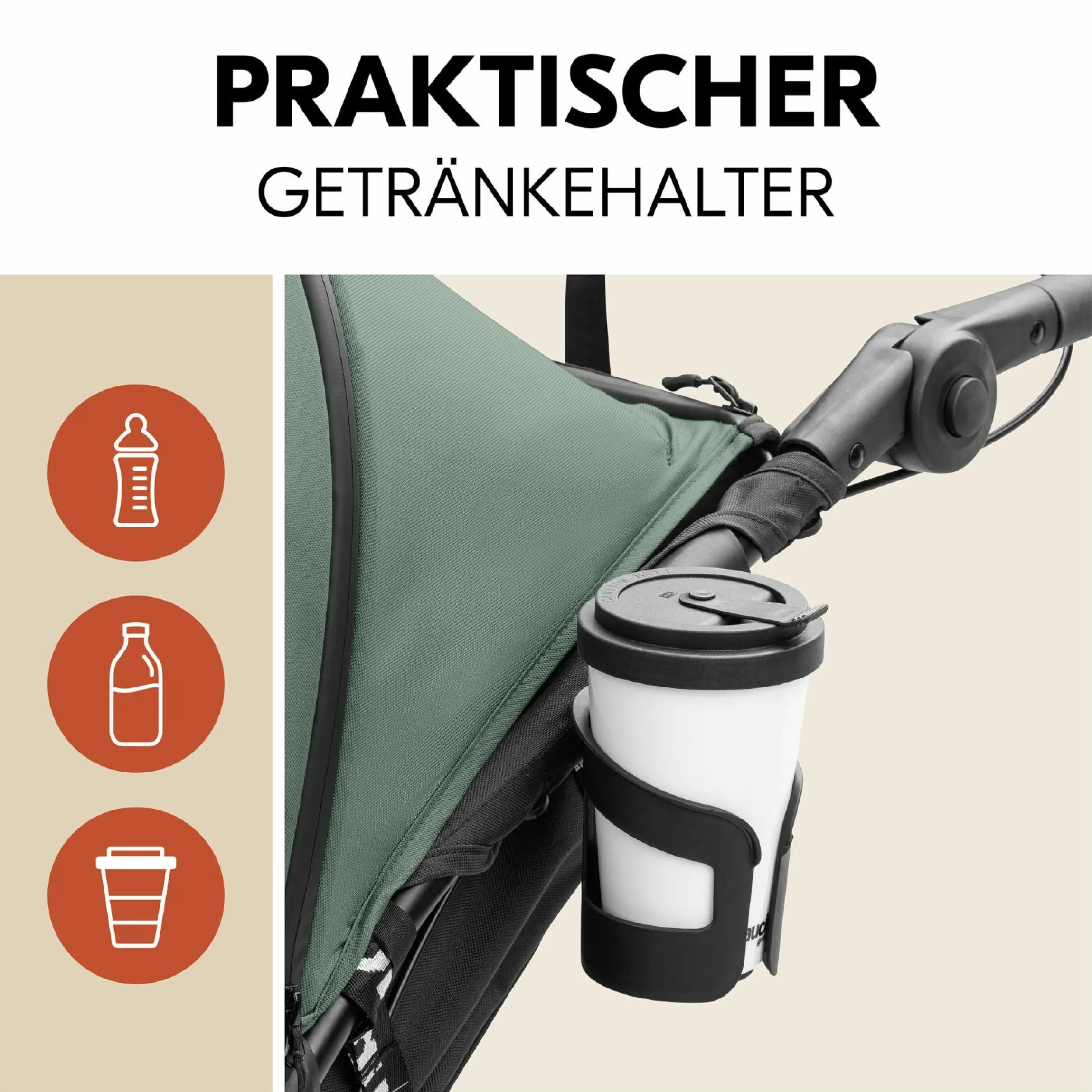 Buggy & Sportwagen Runner 3 (mit großen Luftreifen) - Jungle Green - Kollektion 2024