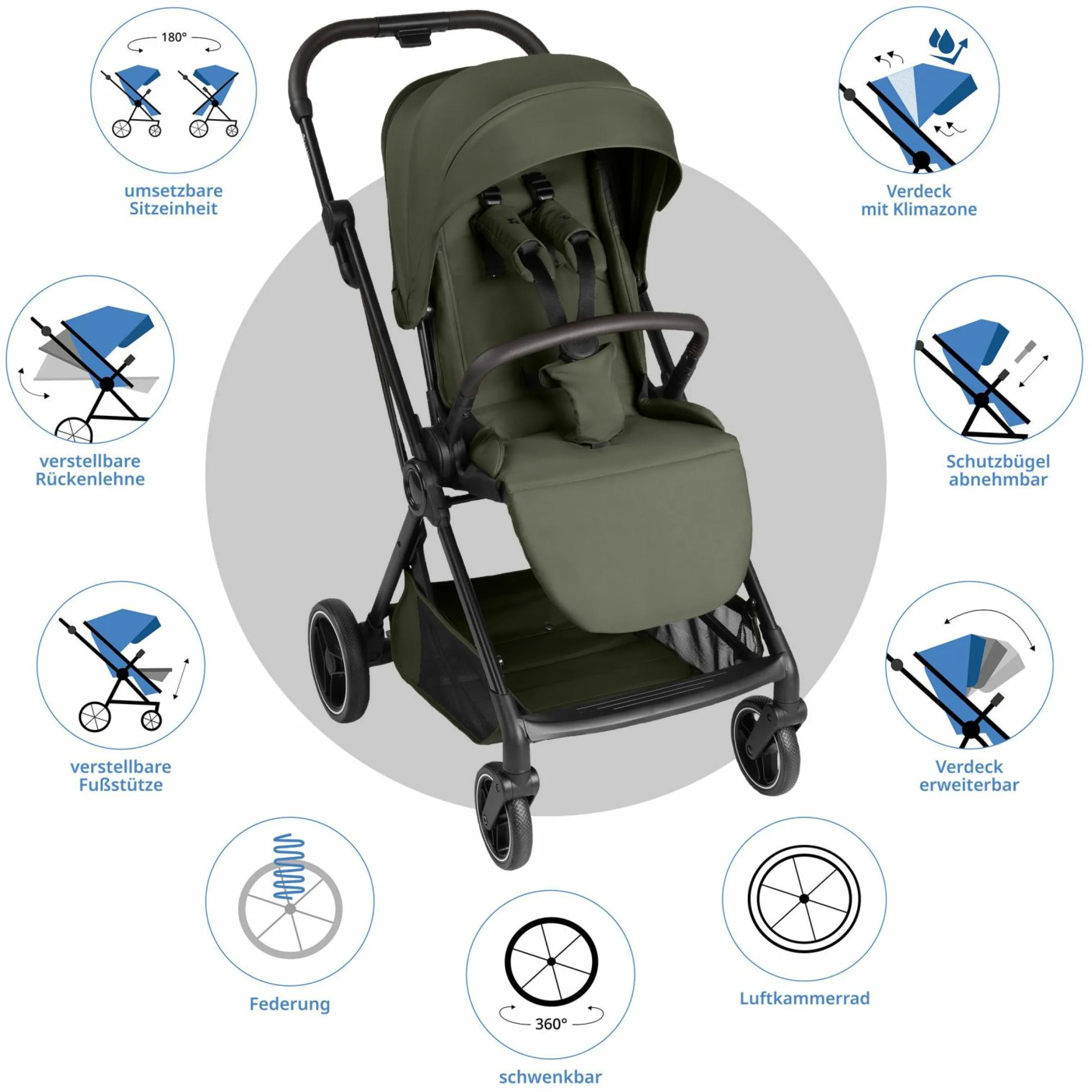 Buggy & Sportwagen S Two bis 22 kg mit umsetzbarer Sitzeinheit & Liegeposition - Pure - Wheat