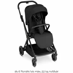 Buggy & Sportwagen S Two bis 22 kg mit umsetzbarer Sitzeinheit & Liegeposition - Black