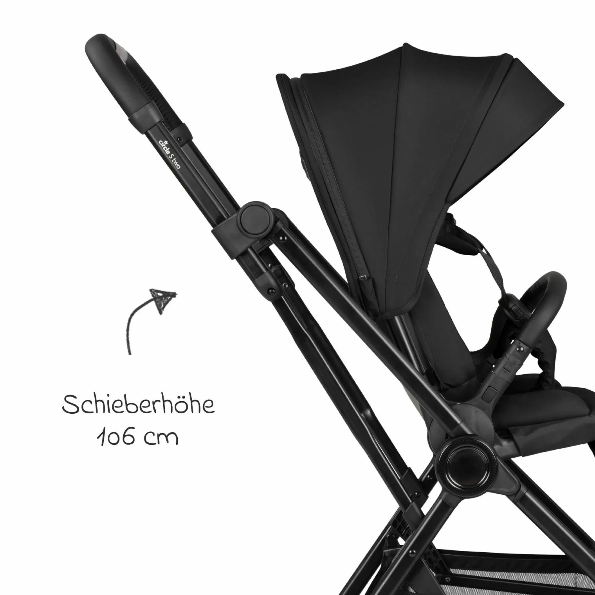 Buggy & Sportwagen S Two bis 22 kg mit umsetzbarer Sitzeinheit & Liegeposition - Black