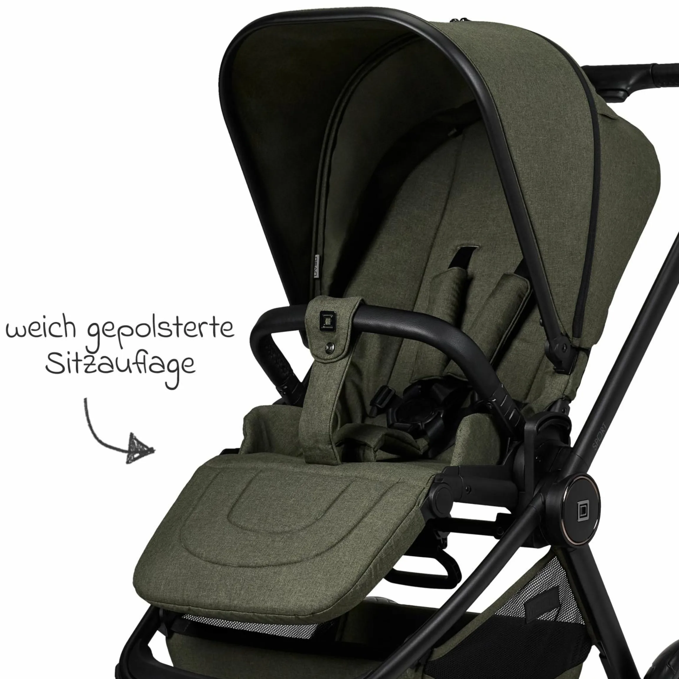 Buggy & Sportwagen Sport bis 22 kg mit Liegeposition, umsetzbare Sitzeinheit und Teleskopschieber - Moss Melange