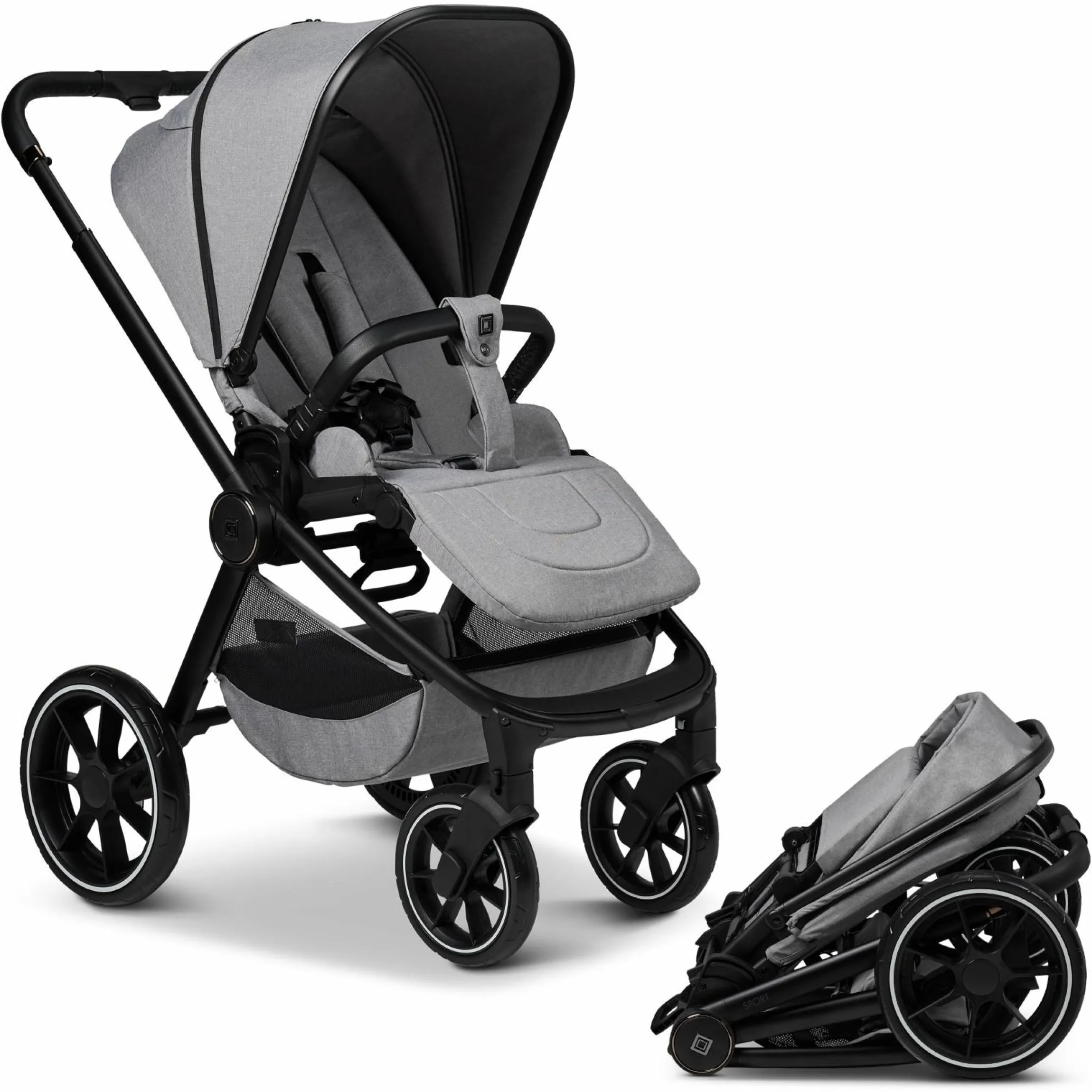 Buggy & Sportwagen Sport bis 22 kg mit Liegeposition, umsetzbare Sitzeinheit und Teleskopschieber - Stone Melange