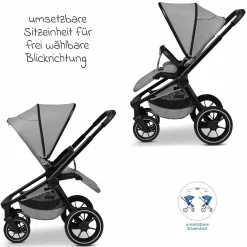 Buggy & Sportwagen Sport bis 22 kg mit Liegeposition, umsetzbare Sitzeinheit und Teleskopschieber - Stone Melange