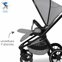 Buggy & Sportwagen Sport bis 22 kg mit Liegeposition, umsetzbare Sitzeinheit und Teleskopschieber - Stone Melange