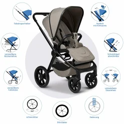 Buggy & Sportwagen Sport bis 22 kg mit Liegeposition, umsetzbare Sitzeinheit und Teleskopschieber - Mud Melange