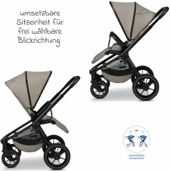 Buggy & Sportwagen Sport bis 22 kg mit Liegeposition, umsetzbare Sitzeinheit und Teleskopschieber - Mud Melange
