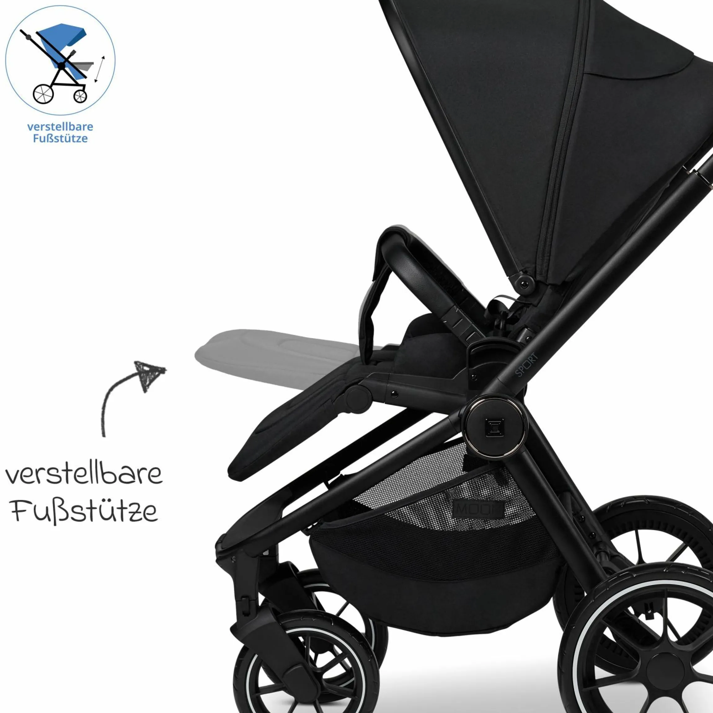 Buggy & Sportwagen Sport bis 22 kg mit Liegeposition, umsetzbare Sitzeinheit und Teleskopschieber - Onyx Melange