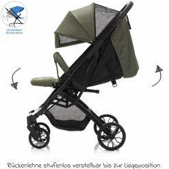 Buggy & Sportwagen Styler Elite bis 22 kg mit Trolly-Funktion und Liegefunktion - Olive Melange