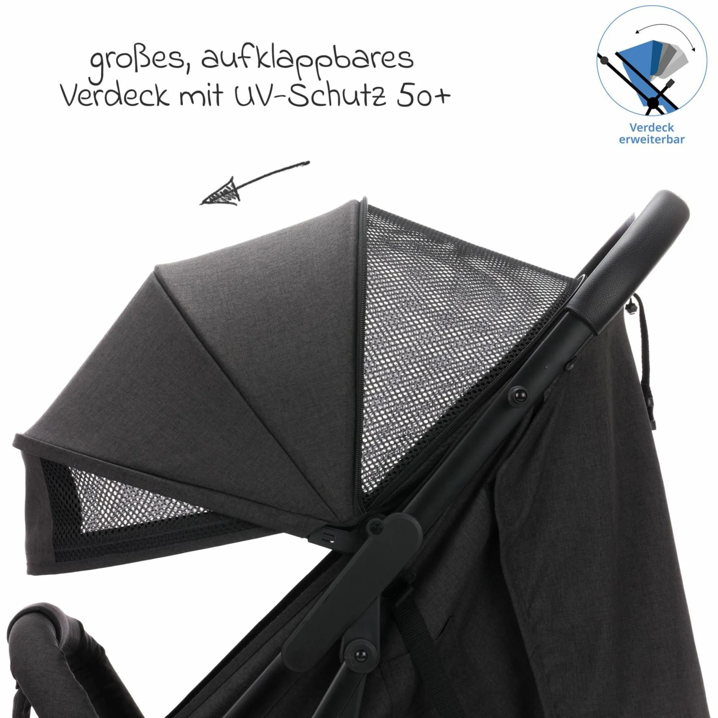 Buggy & Sportwagen Styler Elite bis 22 kg mit Trolly-Funktion und Liegefunktion - Schwarz