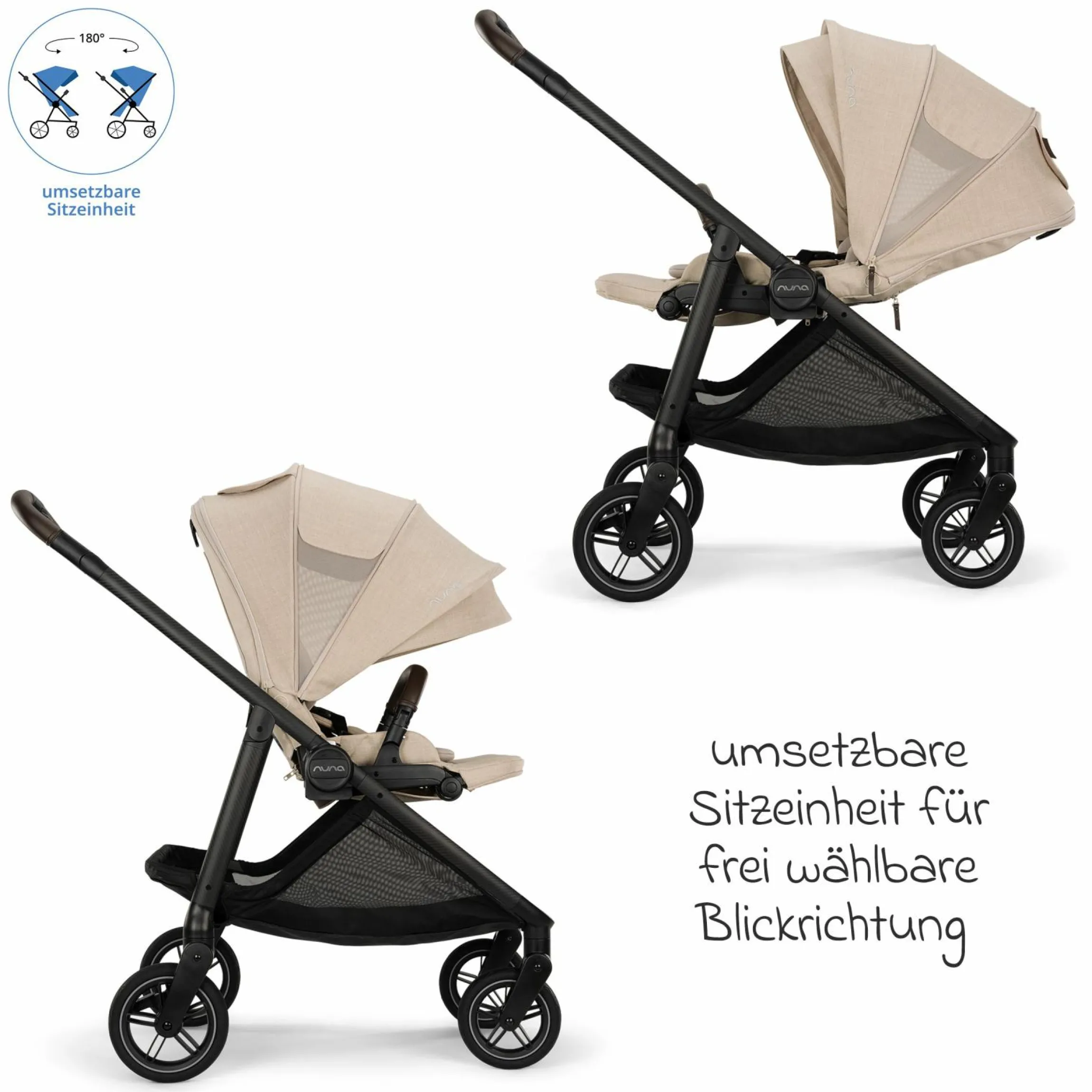 Buggy & Sportwagen Swiv bis 22 kg mit magnetischem Gurtverschluss, umsetzbarem Sportsitz, höhenverstellbarem Schieber, inkl. Adapter, Transporttasche, Getränkehalter & Regenschutz - Biscotti