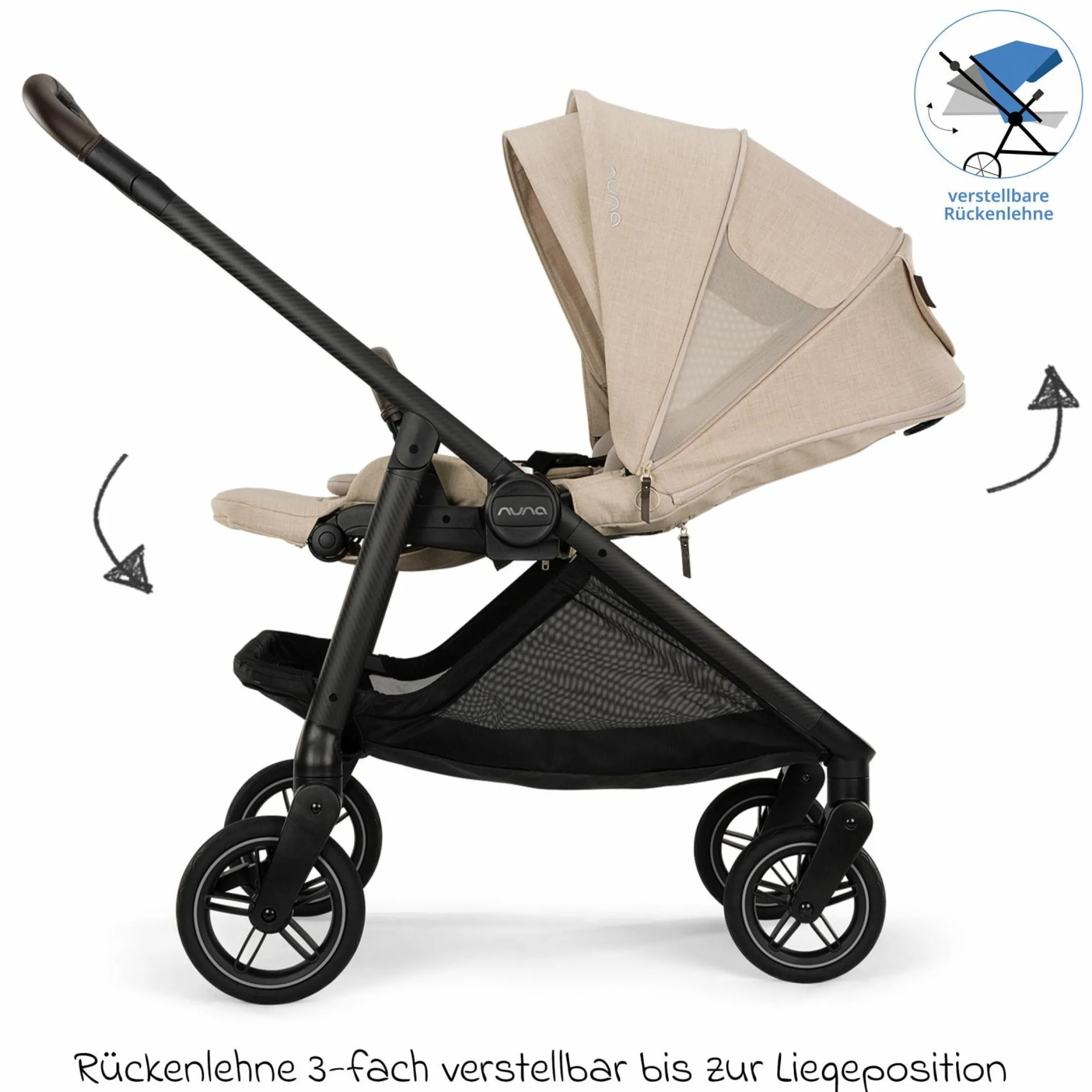 Buggy & Sportwagen Swiv bis 22 kg mit magnetischem Gurtverschluss, umsetzbarem Sportsitz, höhenverstellbarem Schieber, inkl. Adapter, Transporttasche, Getränkehalter & Regenschutz - Biscotti