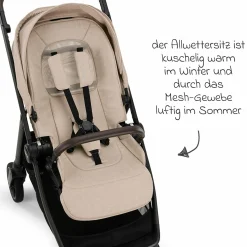 Buggy & Sportwagen Swiv bis 22 kg mit magnetischem Gurtverschluss, umsetzbarem Sportsitz, höhenverstellbarem Schieber, inkl. Adapter, Transporttasche, Getränkehalter & Regenschutz - Biscotti