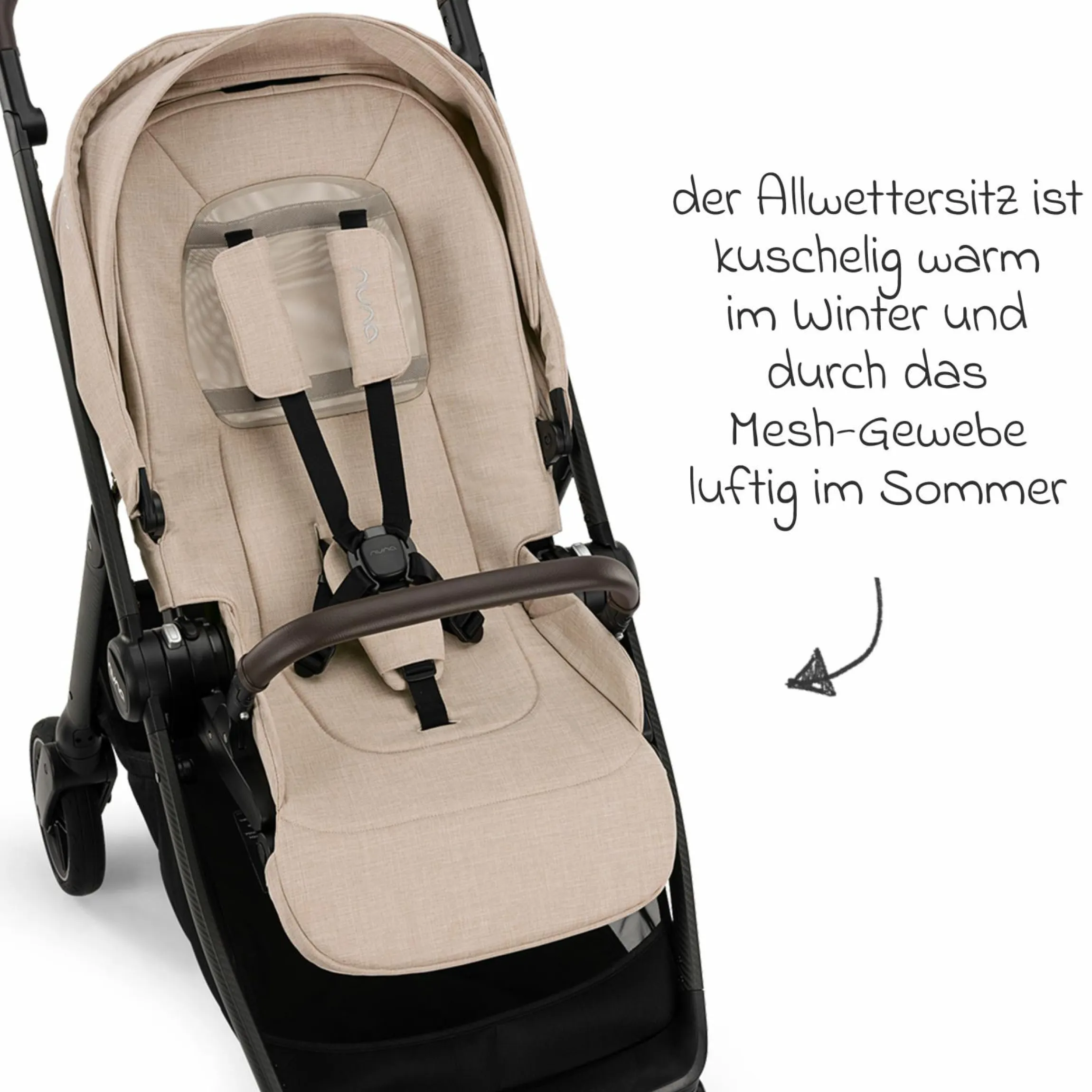 Buggy & Sportwagen Swiv bis 22 kg mit magnetischem Gurtverschluss, umsetzbarem Sportsitz, höhenverstellbarem Schieber, inkl. Adapter, Transporttasche, Getränkehalter & Regenschutz - Biscotti
