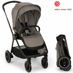 Buggy & Sportwagen TRIV next bis 22 kg mit magnetischem Gurtverschluss, umsetzbarem Allwettersitz, höhenverstellbarem Schieber - nur 8,9 kg schwer inkl. Adapter & Regenschutz - Granite - Kollektion 2025