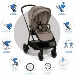 Buggy & Sportwagen TRIV next bis 22 kg mit magnetischem Gurtverschluss, umsetzbarem Allwettersitz, höhenverstellbarem Schieber - nur 8,9 kg schwer inkl. Adapter & Regenschutz - Cedar - Kollektion 2025