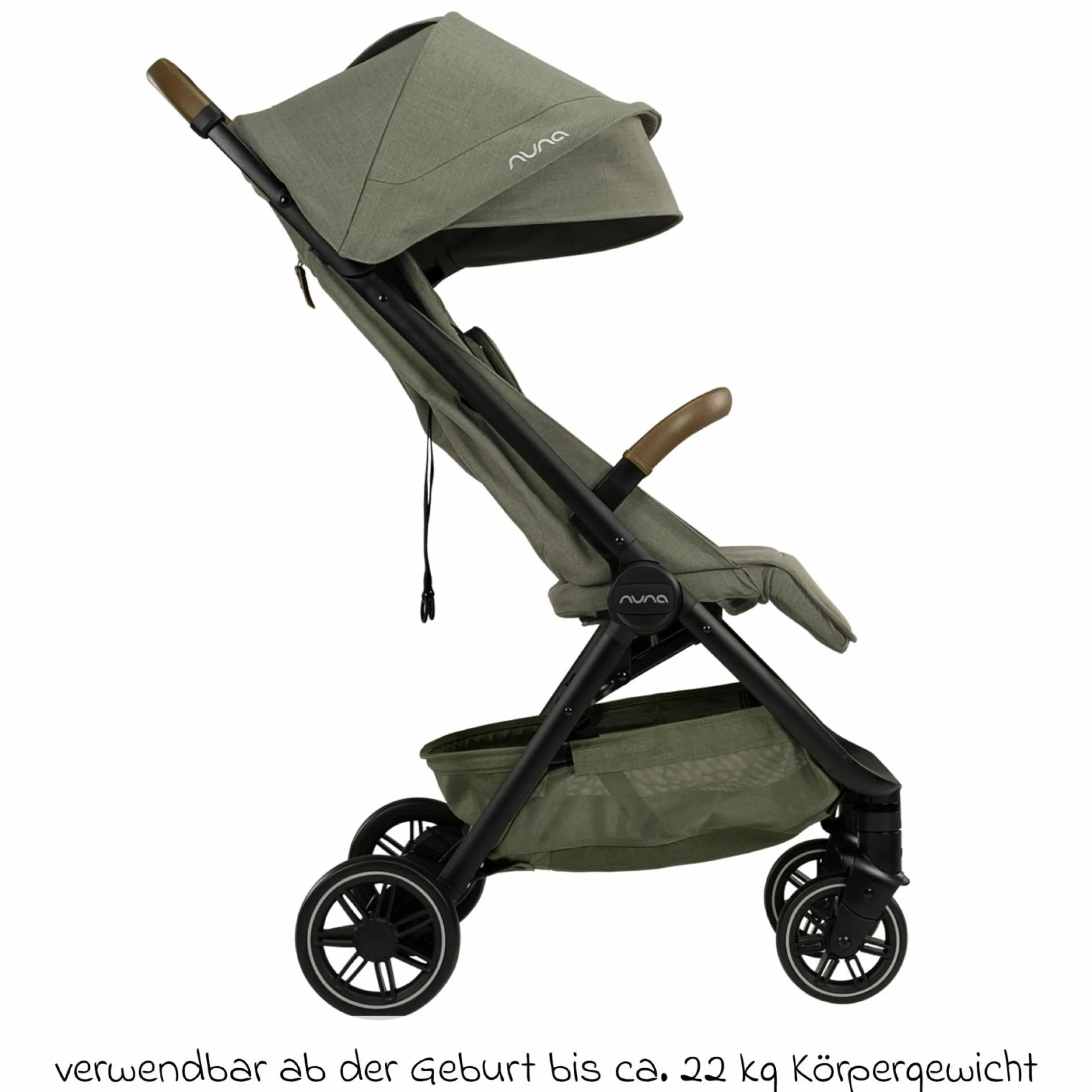 Buggy & Sportwagen TRVL Lx bis 22 kg mit magnetischem Gurtverschluss, automatischem Faltmechanismus inkl. Regenschutz & Transporttasche - Pine - Kollektion 2025