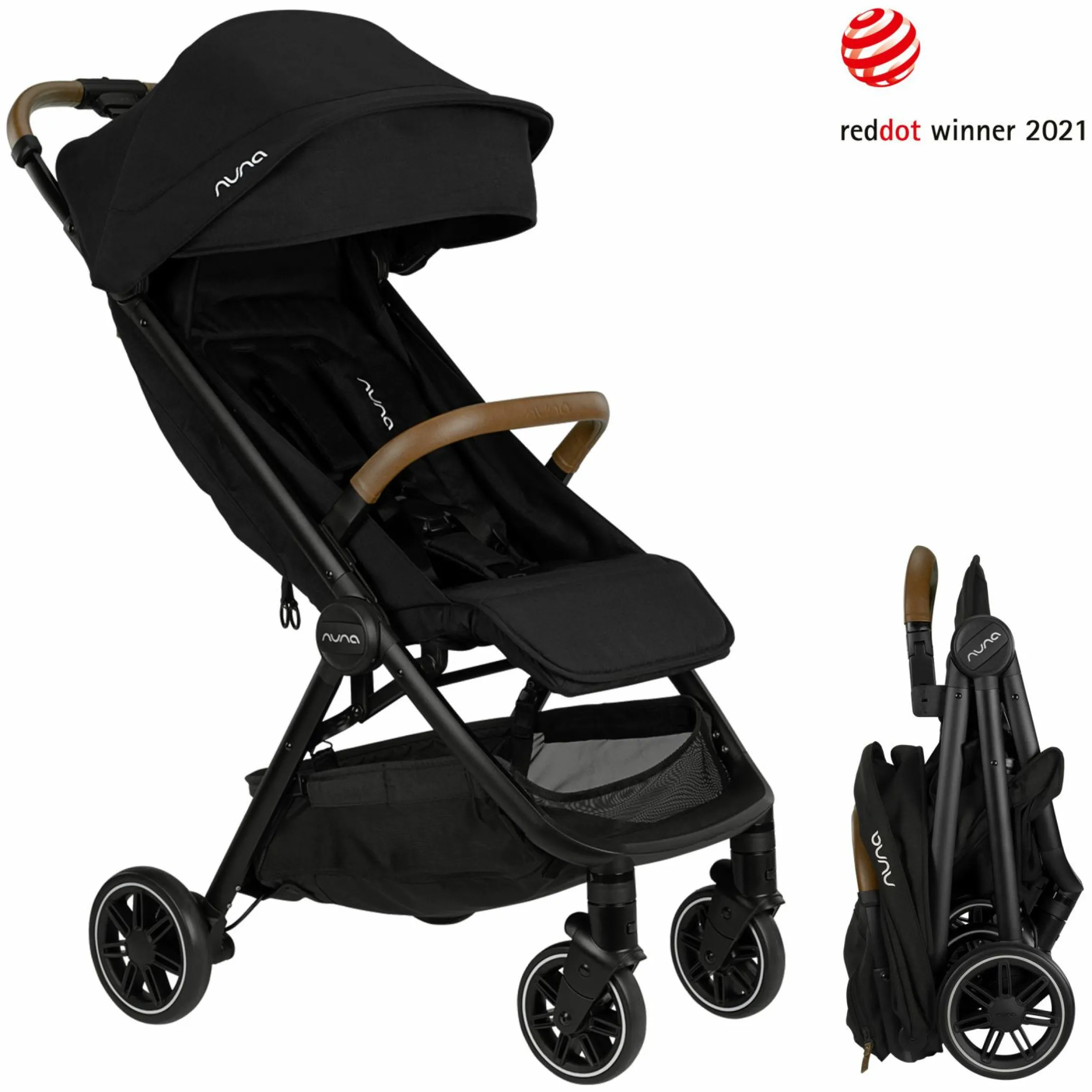 Buggy & Sportwagen TRVL Lx bis 22 kg mit magnetischem Gurtverschluss, automatischem Faltmechanismus inkl. Regenschutz & Transporttasche - Caviar - Kollektion 2025