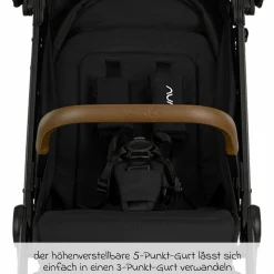 Buggy & Sportwagen TRVL Lx bis 22 kg mit magnetischem Gurtverschluss, automatischem Faltmechanismus inkl. Regenschutz & Transporttasche - Caviar - Kollektion 2025
