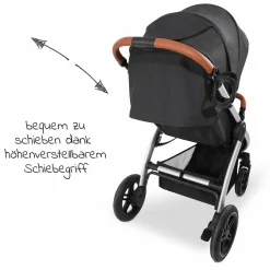 Buggy & Sportwagen UpTown (mit Liegefunktion, Schieber höhenverstellbar, Einhand-Faltung) - Melange Black