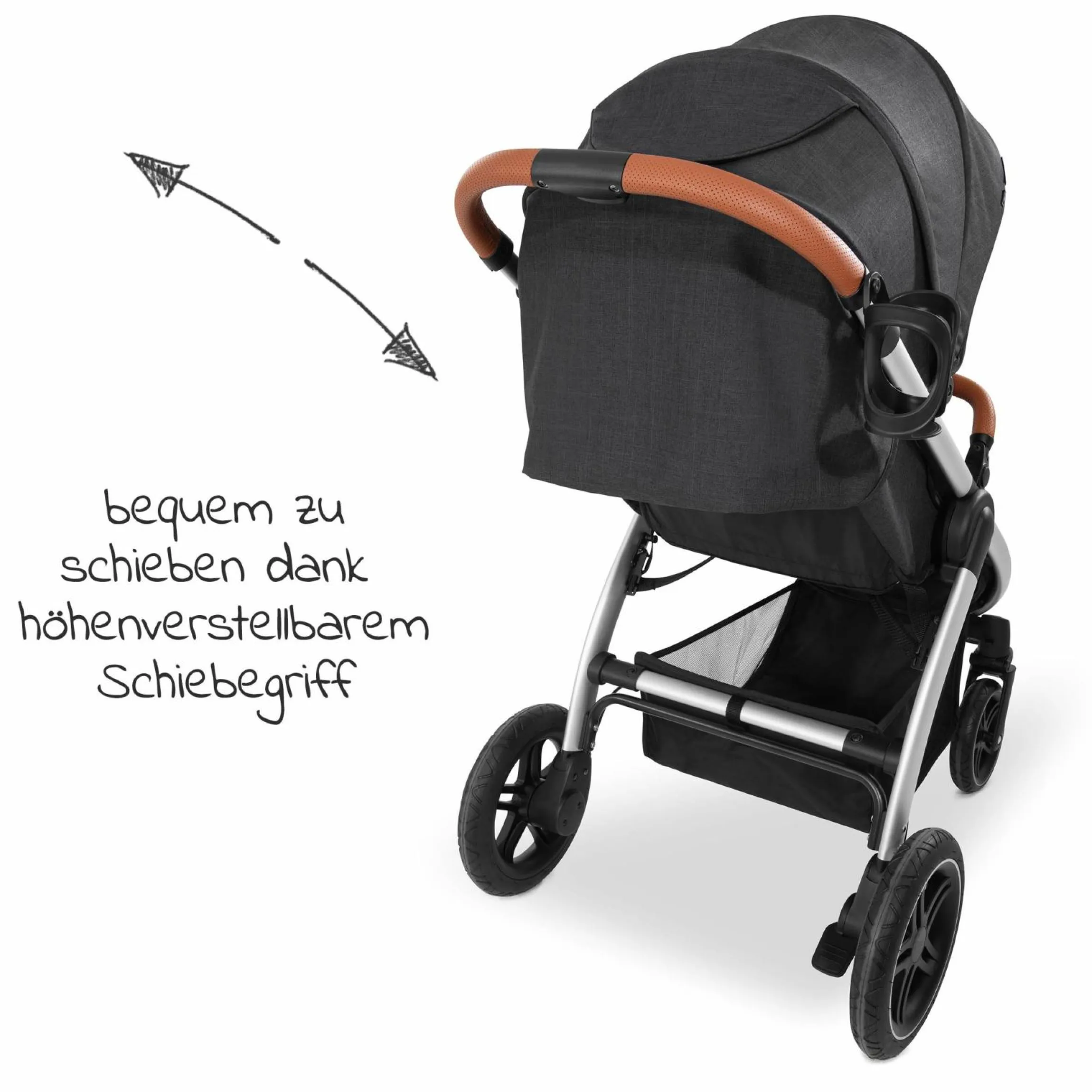Buggy & Sportwagen UpTown (mit Liegefunktion, Schieber höhenverstellbar, Einhand-Faltung) - Melange Black