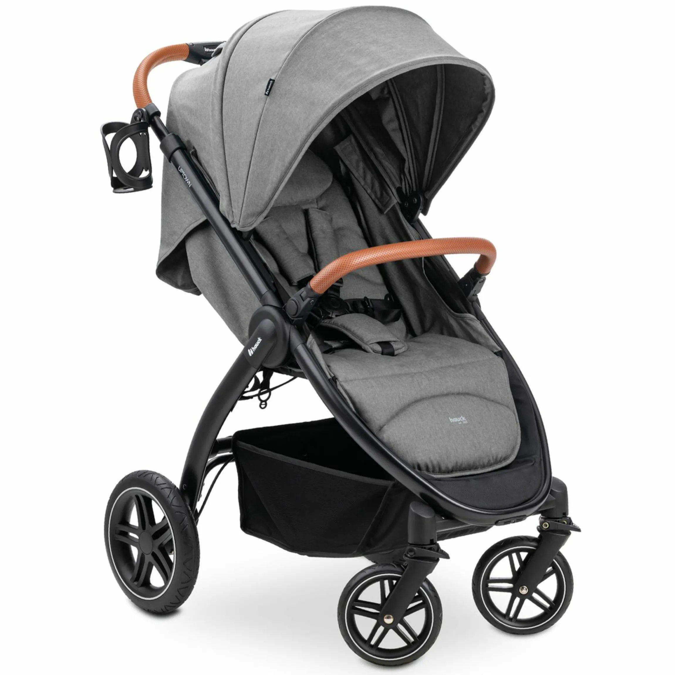 Buggy & Sportwagen UpTown Black (mit Liegefunktion, Schieber höhenverstellbar, Einhand-Faltung) - Melange Grey