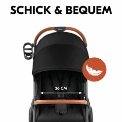 Buggy & Sportwagen UpTown Black (mit Liegefunktion, Schieber höhenverstellbar, Einhand-Faltung) - Melange Black