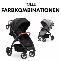 Buggy & Sportwagen UpTown Black (mit Liegefunktion, Schieber höhenverstellbar, Einhand-Faltung) - Melange Black