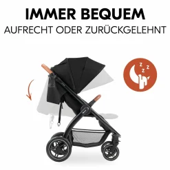 Buggy & Sportwagen UpTown Black (mit Liegefunktion, Schieber höhenverstellbar, Einhand-Faltung) - Melange Black