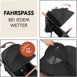 Buggy & Sportwagen UpTown Black (mit Liegefunktion, Schieber höhenverstellbar, Einhand-Faltung) - Melange Black