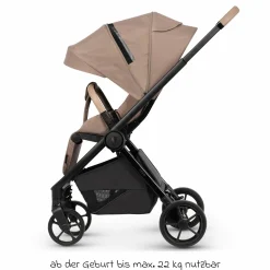 Buggy & Sportwagen Vero bis 22 kg mit Teleskopschieber, Liegeposition inkl. Regenschutz, Tragegurt & Beindecke - Sand - Kollektion 2025